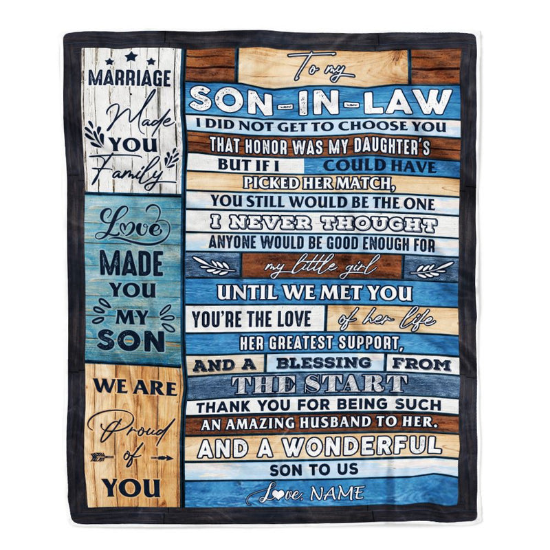 Personalized To My Son In Law Blanket From Mother In Law Wood Wonderful Son To Us Son In Law Birthday Thanksgiving Christmas Customized Fleece Throw Blanket Blanket mockup 1 800x.jpg