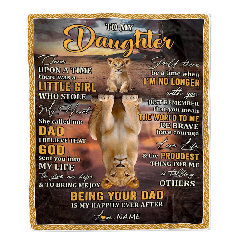 Personalized To My Daughter Blanket From Dad Father Being Your Dad Is My Happily Ever Daughter Birthday Graduation Christmas Customized Fleece Throw Blanket Blanket mockup 1 800x.jpg