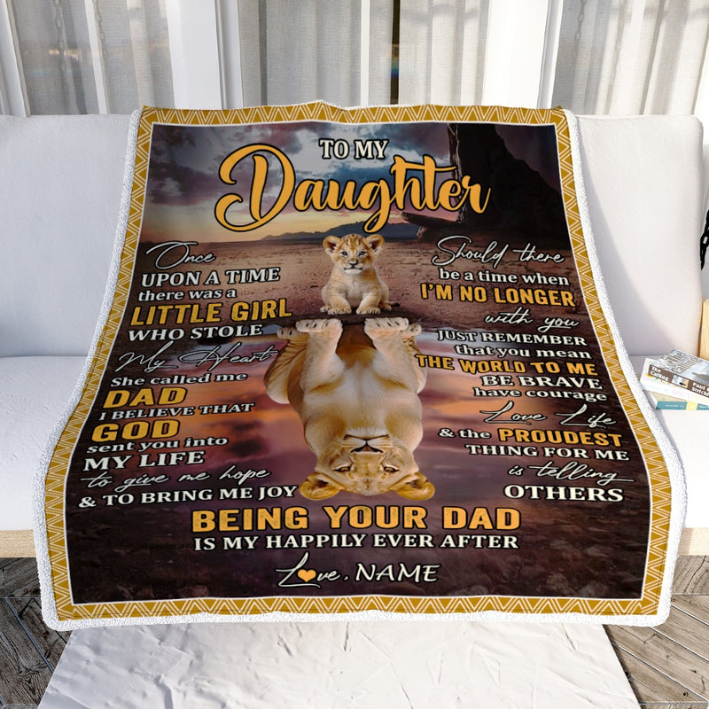 Personalized To My Daughter Blanket From Dad Father Being Your Dad Is My Happily Ever Daughter Birthday Graduation Christmas Customized Fleece Throw Blanket Blanket mockup 2 800x.jpg