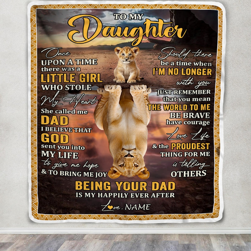 Personalized To My Daughter Blanket From Dad Father Being Your Dad Is My Happily Ever Daughter Birthday Graduation Christmas Customized Fleece Throw Blanket Blanket mockup 3 800x.jpg