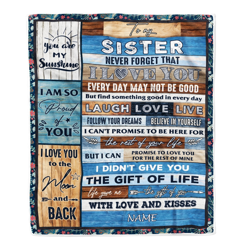 Personalized To My Sister Blanket From Brother Sister I Love You Wood Sister Birthday Christmas Thanksgiving Graduation Customized Fleece Blanket Blanket mockup 1 800x.jpg