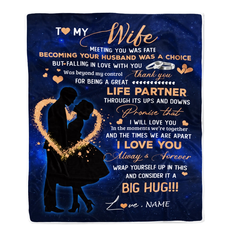 Personalized To My Wife Blanket From Husband Thank you It A Big Hug Wife Anniversary Wedding Day Valentines Day Wedding Christmas Fleece Throw Blanket Blanket mockup 1 800x.jpg