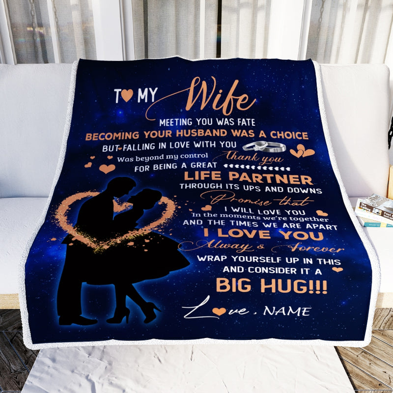 Personalized To My Wife Blanket From Husband Thank you It A Big Hug Wife Anniversary Wedding Day Valentines Day Wedding Christmas Fleece Throw Blanket Blanket mockup 2 800x.jpg
