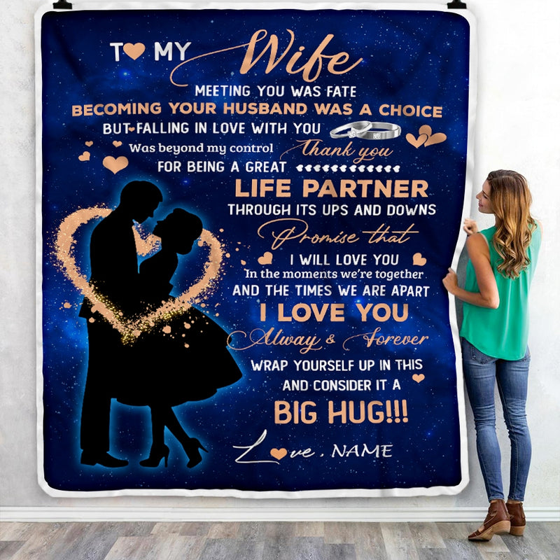 Personalized To My Wife Blanket From Husband Thank you It A Big Hug Wife Anniversary Wedding Day Valentines Day Wedding Christmas Fleece Throw Blanket Blanket mockup 3 800x.jpg