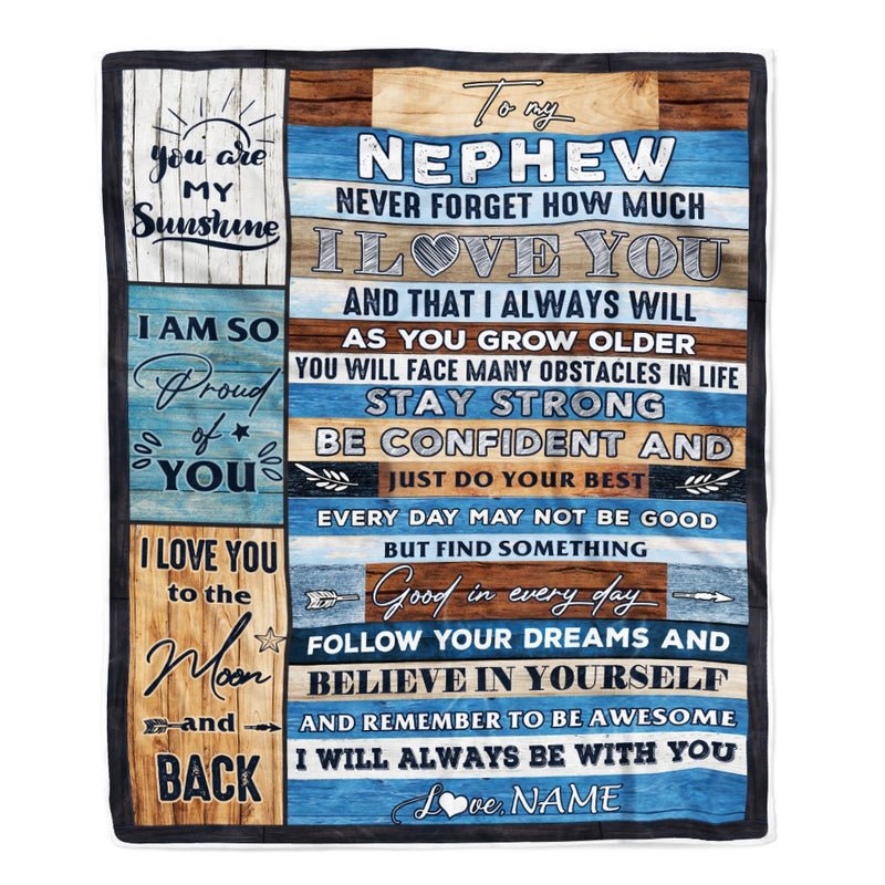 Personalized To My Nephew Blanket From Aunt Uncle Titi Proud Of You I Love You Wood Nephew Birthday Thanksgiving Christmas Customized Fleece Blanket Blanket mockup 1 800x.jpg