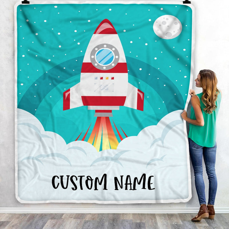 Personalized Rocket Launch Space Baby Blanket with Name Custom Baby Nursery for Boys Girls Son Daughter Grandson Nehpew Birthday Customized Fleece Blanket Blanket mockup 3 800x.jpg