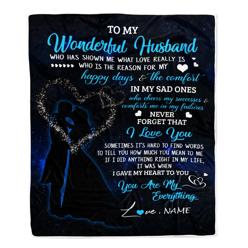Personalized Custom Name To My Husband Blanket From Wife You Are My Everything Husband Birthday Christmas Wedding Anniversary Bed Quilt Fleece Throw Blanket Blanket mockup 1 800x.jpg