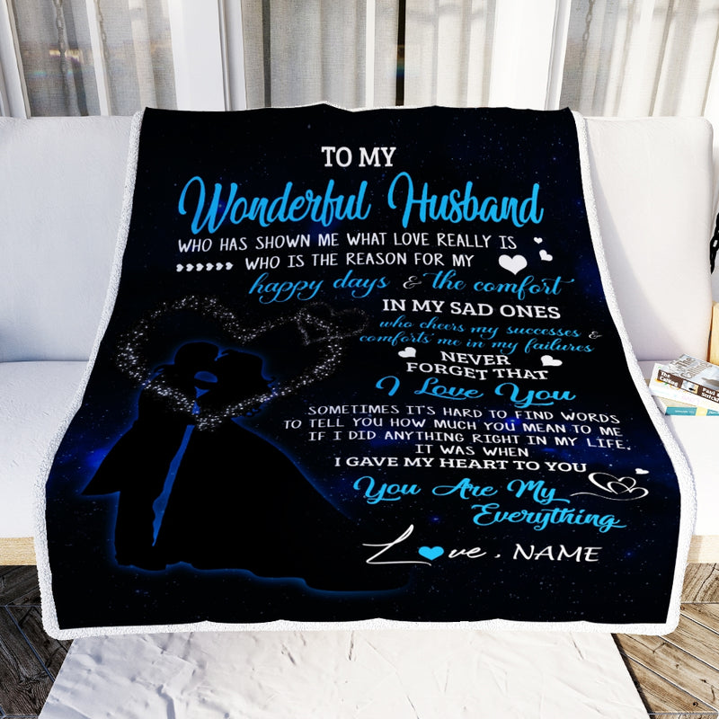 Personalized Custom Name To My Husband Blanket From Wife You Are My Everything Husband Birthday Christmas Wedding Anniversary Bed Quilt Fleece Throw Blanket Blanket mockup 2 800x.jpg