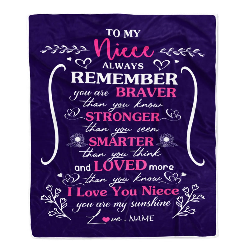 Personalized To My Niece Blanket From Aunt Uncle Mother Purple I Love You Niece Birthday Christmas Gift Customized Bed Quilt Fleece Throw Blanket Blanket mockup 1 800x.jpg