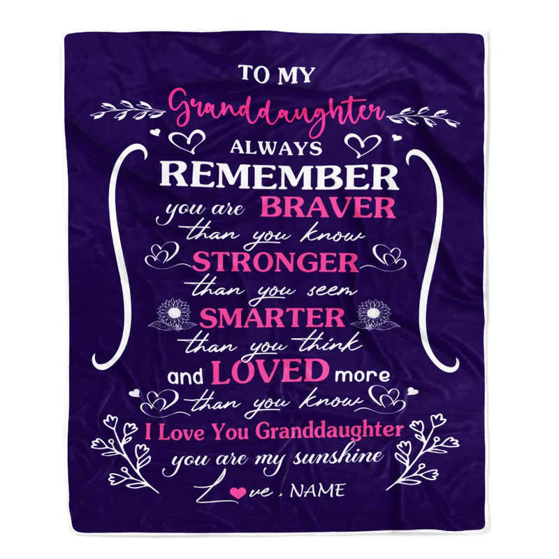 Personalized To My Granddaughter Blanket From Grandma Papa Mother Purple I Love You Granddaughter Birthday Christmas Gift Customized Bed Quilt Fleece Throw Blanket Blanket mockup 1 800x.jpg
