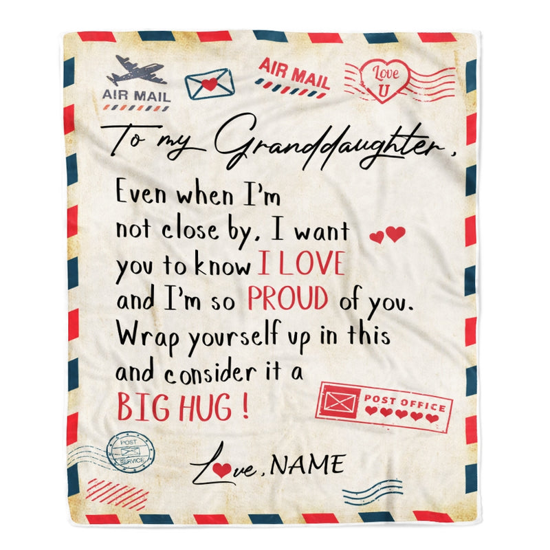 Personalized To My Granddaughter Blanket from Grandma Papa Proud Of You Air Mail Letter Granddaughter Birthday Christmas Gift Bed Quilt Fleece Throw Blanket Blanket mockup 1 800x.jpg