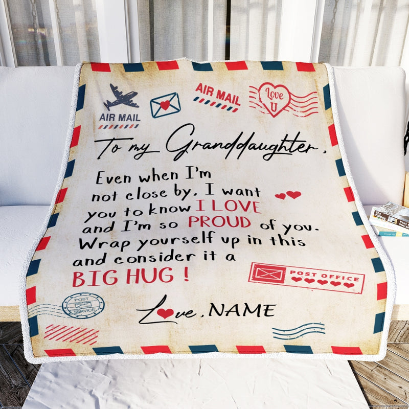 Personalized To My Granddaughter Blanket from Grandma Papa Proud Of You Air Mail Letter Granddaughter Birthday Christmas Gift Bed Quilt Fleece Throw Blanket Blanket mockup 2 800x.jpg