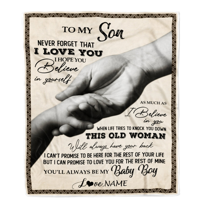 Personalized To My Son From Mom Never Forget That I Love You For Son Great Birthday Thanksgiving Graduation Christmas Bed Quilt Fleece Throw Blanket Blanket mockup 1 800x.jpg