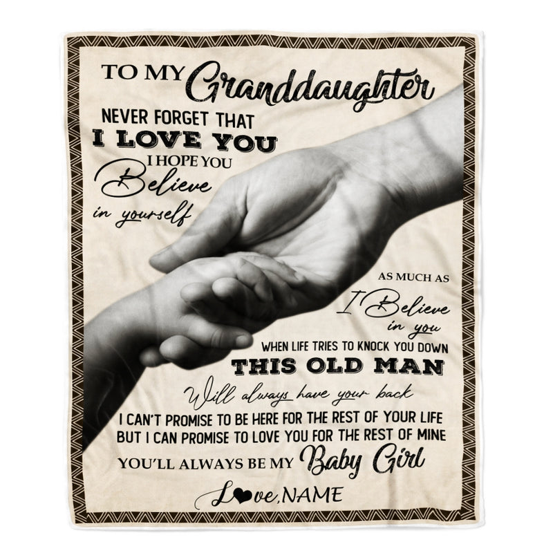 Personalized To My Granddaughter From Grandpa Papa Never Forget That I Love You Great Birthday Graduation Christmas Bed Quilt Fleece Throw Blanket Blanket mockup 1 800x.jpg