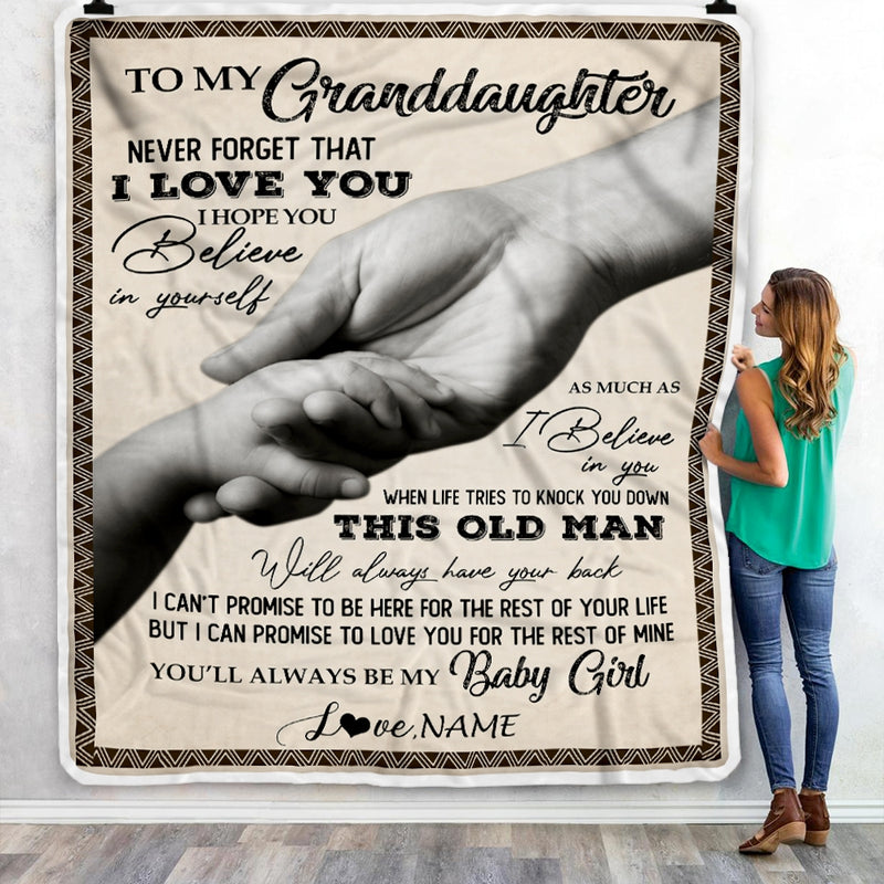 Personalized To My Granddaughter From Grandpa Papa Never Forget That I Love You Great Birthday Graduation Christmas Bed Quilt Fleece Throw Blanket Blanket mockup 3 800x.jpg