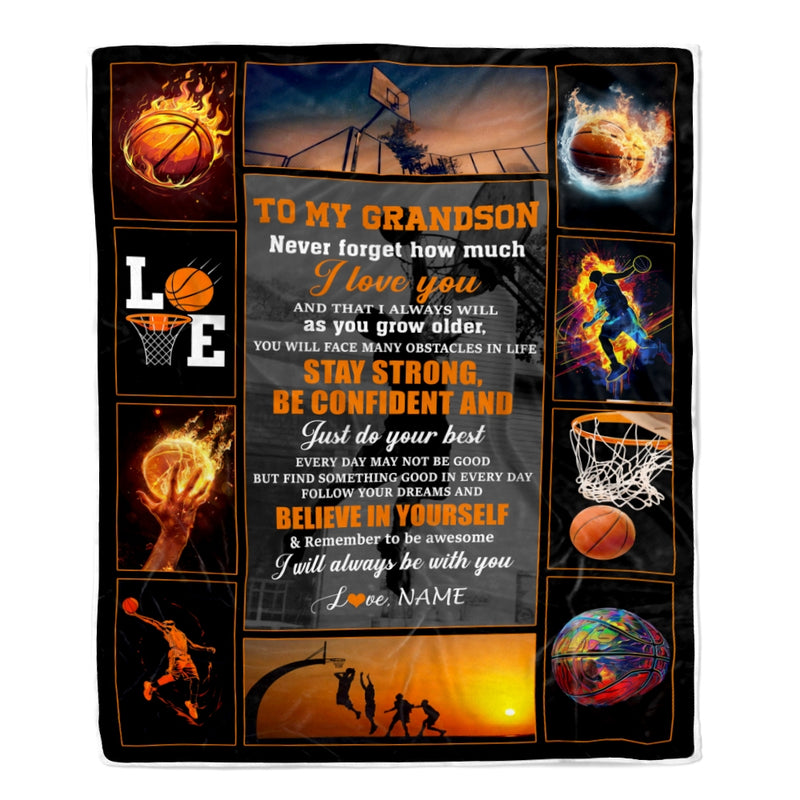 Personalized Basketball To My Grandson Blanket From Grandma Grandpa Stay Strong Be Confident Believe In Yourself Birthday Graduation Customized Fleece Blanket Blanket mockup 1 800x.jpg