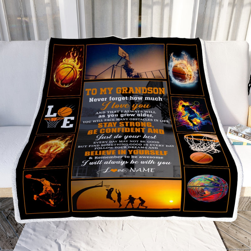 Personalized Basketball To My Grandson Blanket From Grandma Grandpa Stay Strong Be Confident Believe In Yourself Birthday Graduation Customized Fleece Blanket Blanket mockup 2 800x.jpg