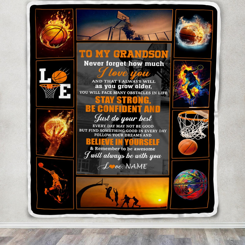 Personalized Basketball To My Grandson Blanket From Grandma Grandpa Stay Strong Be Confident Believe In Yourself Birthday Graduation Customized Fleece Blanket Blanket mockup 3 800x.jpg