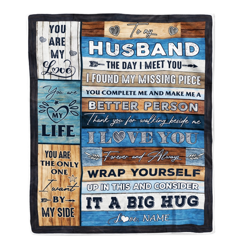 Personalized To My Husband Blankets From Wife You Are My Love It A Big Hug Husband Birthday Valentine s Day Christmas Customized Fleece Blanket Blanket mockup 1 800x.jpg