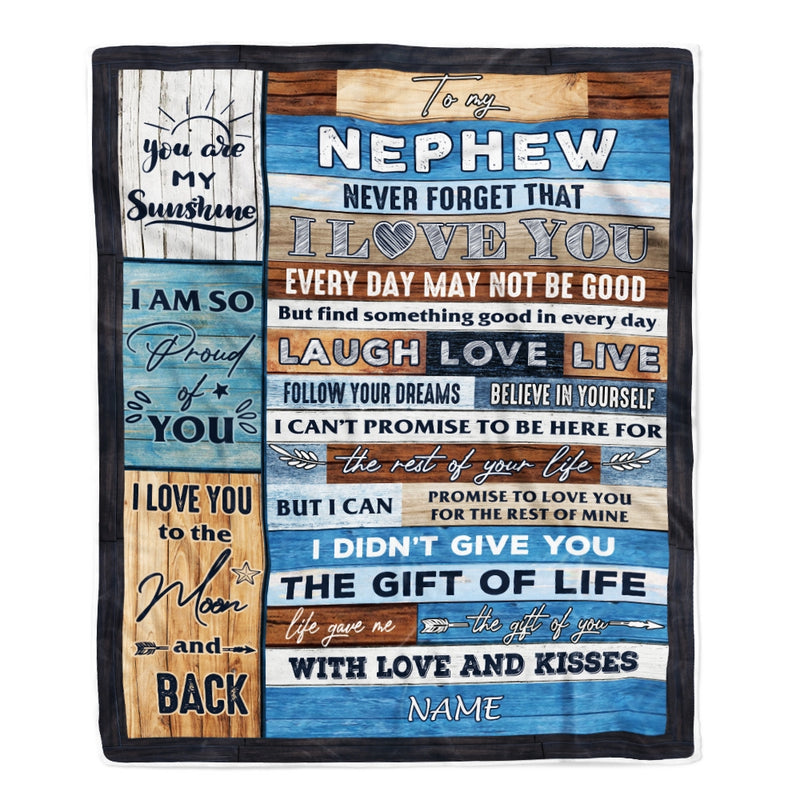 Personalized To My Nephew Blanket From Aunt Auntie Uncle I Love You Wood Nephew Birthday Christmas Thanksgiving Graduation Customized Fleece Blanket Blanket mockup 1 800x.jpg