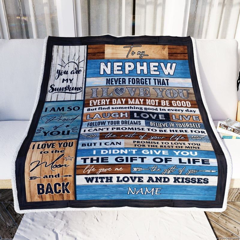 Personalized To My Nephew Blanket From Aunt Auntie Uncle I Love You Wood Nephew Birthday Christmas Thanksgiving Graduation Customized Fleece Blanket Blanket mockup 2 800x.jpg