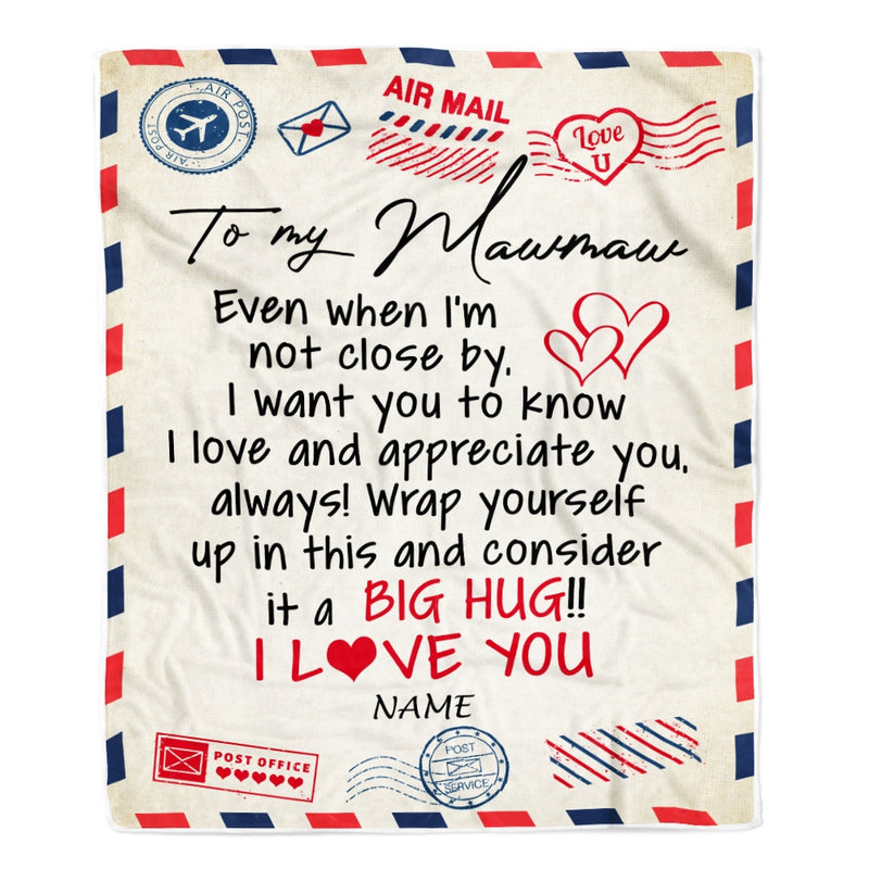 Personalized Mawmaw Blanket From Grandkids I Love You Hugs Air Mail Letter Nonna Birthday Mothers Day Christmas Customized Fleece Blanket Blanket mockup 1 800x.jpg