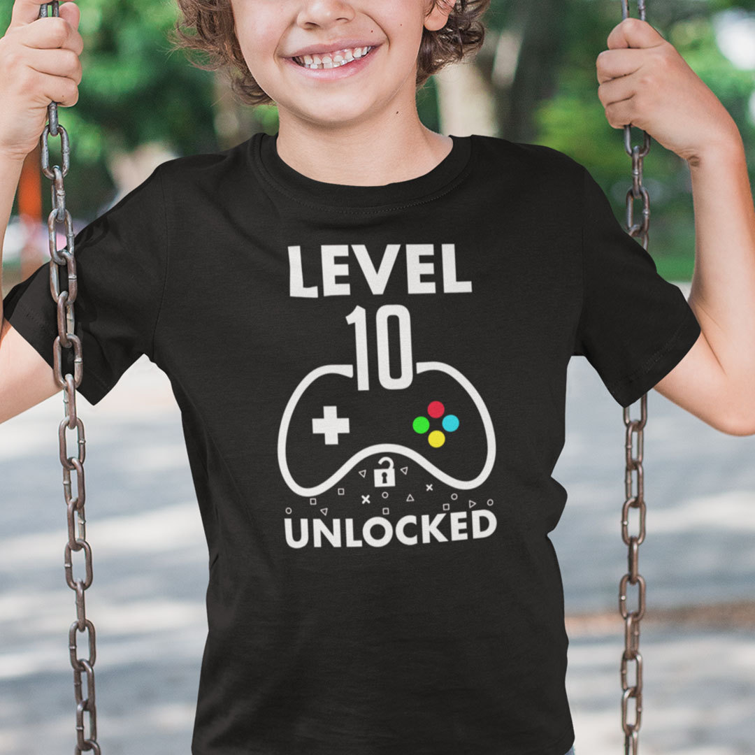 Level 10 Unlocked 10th Birthday Gaming Shirt 1.jpg