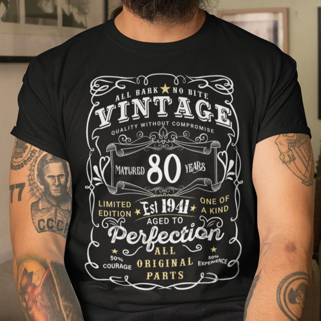 80th Birthday T Shirt Limited Edition Aged To Perfection.jpg