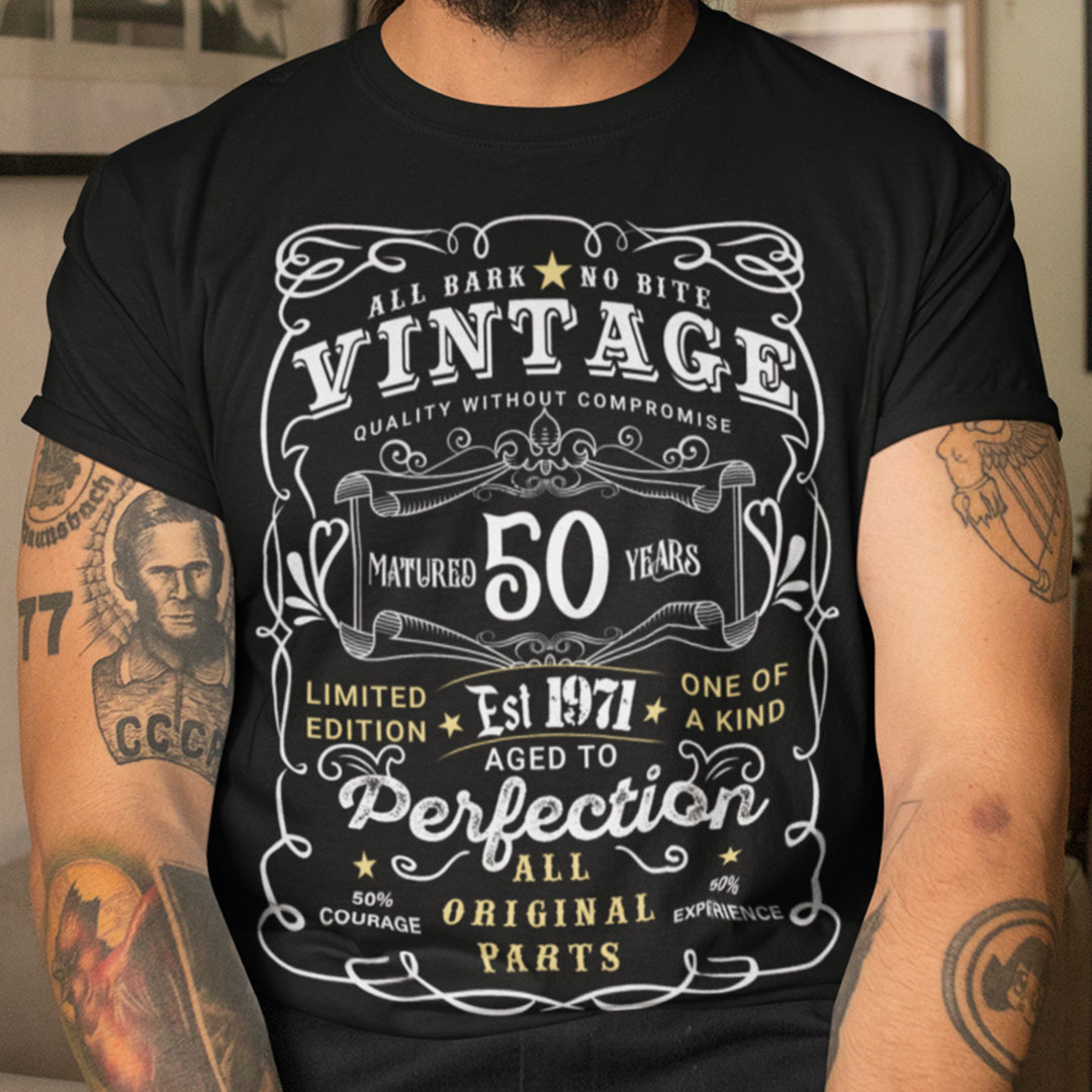 50th Birthday T Shirt Limited Edition Aged To Perfection.jpg
