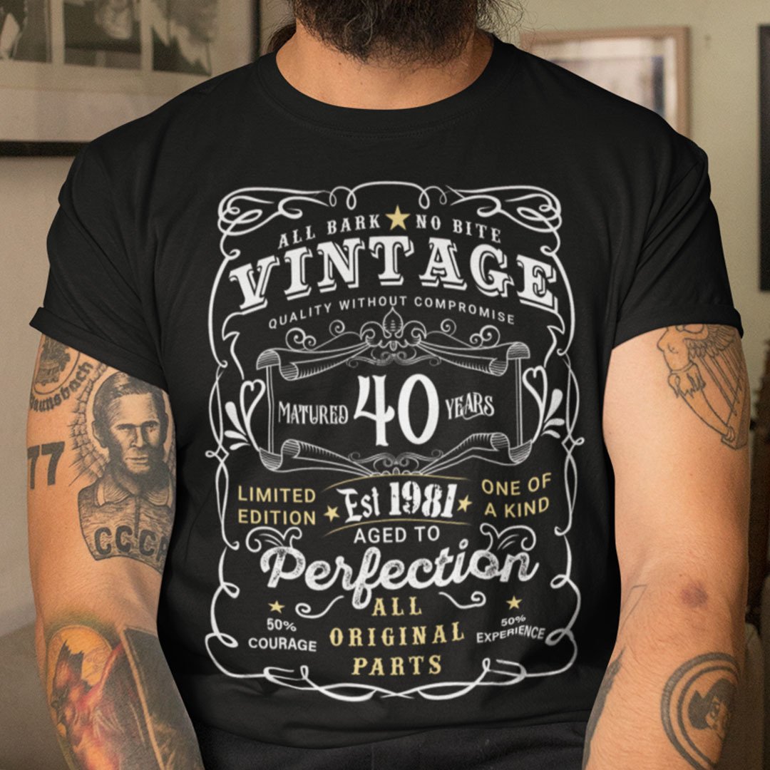40th Birthday T Shirt Limited Edition Aged To Perfection.jpg