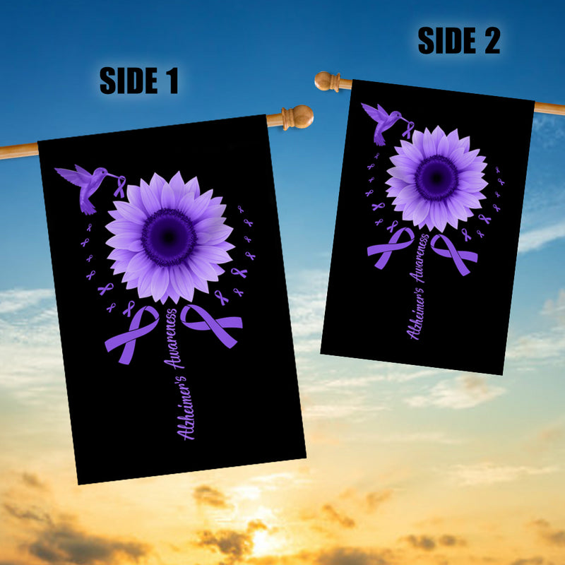 Hummingbird Sunflower Alzheimer s Awareness Flag Purple Ribbon House Flag mockup 3 800x.jpg