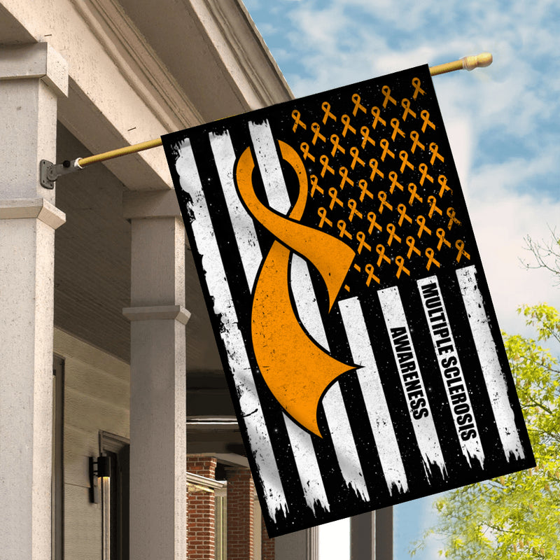 Multiple Sclerosis Awareness America Flag Orange Ribbon House Flag mockup 2 800x.jpg