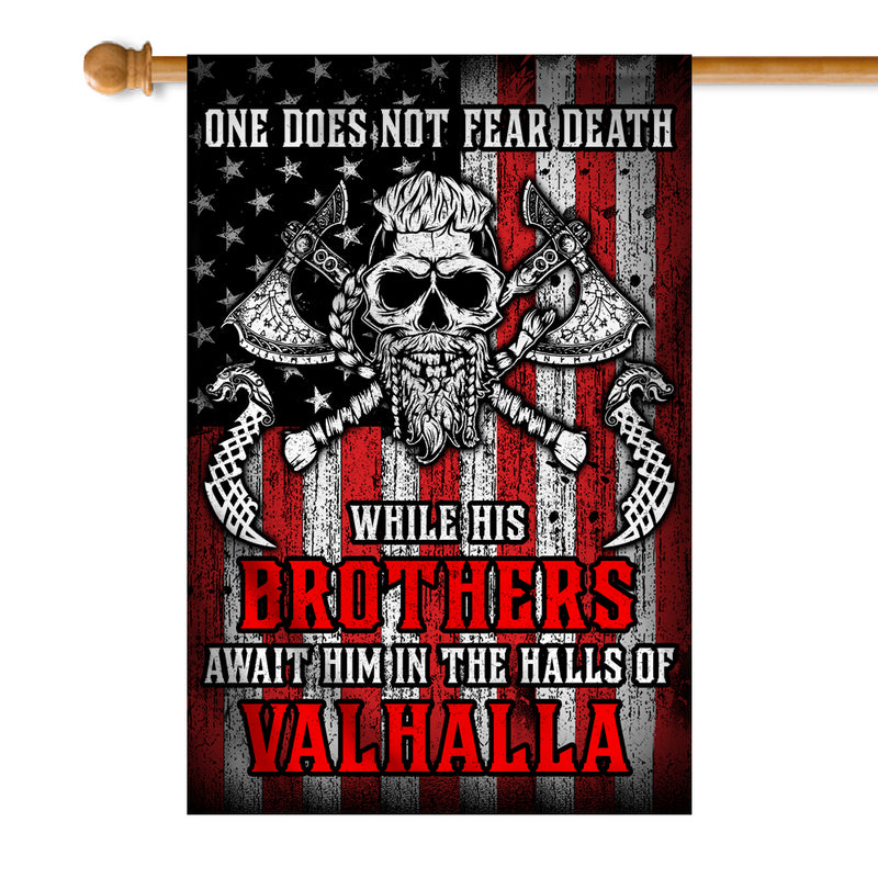 Viking Flag While His Brothers Await Him in The Halls of Valhalla House Flag mockup 1 800x.jpg