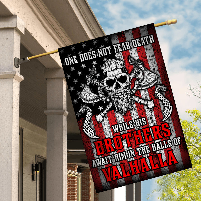 Viking Flag While His Brothers Await Him in The Halls of Valhalla House Flag mockup 2 800x.jpg