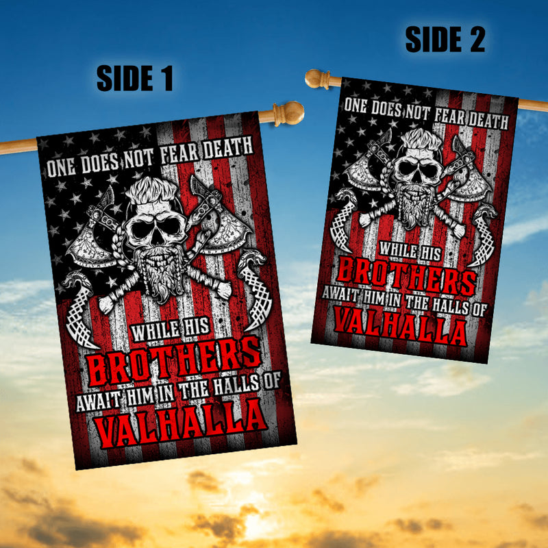 Viking Flag While His Brothers Await Him in The Halls of Valhalla House Flag mockup 3 800x.jpg