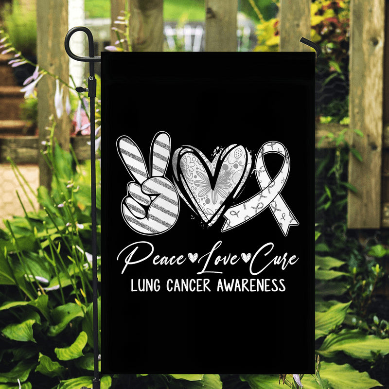 Peace Love Cure White Ribbon Lung Cancer Awareness Flag Garden Flag mockup 2 800x.jpg