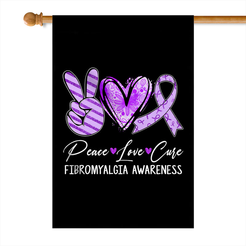 Peace Love Cure Purple Ribbon Fibromyalgia Awareness Flag House Flag mockup 1 800x.jpg