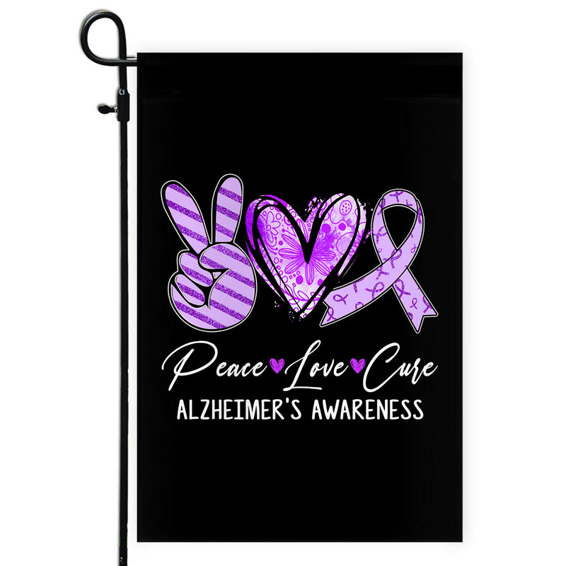 Peace Love Cure Purple Ribbon Alzheimer s Awareness Flag Garden Flag mockup 1 800x.jpg