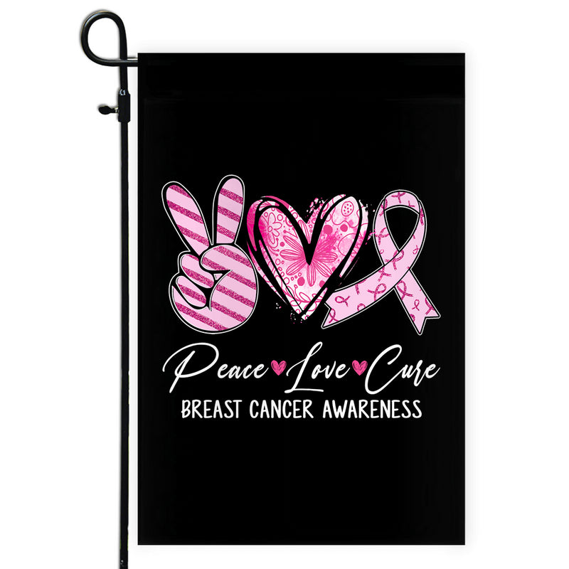 Peace Love Cure Pink Ribbon Breast Cancer Awareness Flag Garden Flag mockup 1 800x.jpg