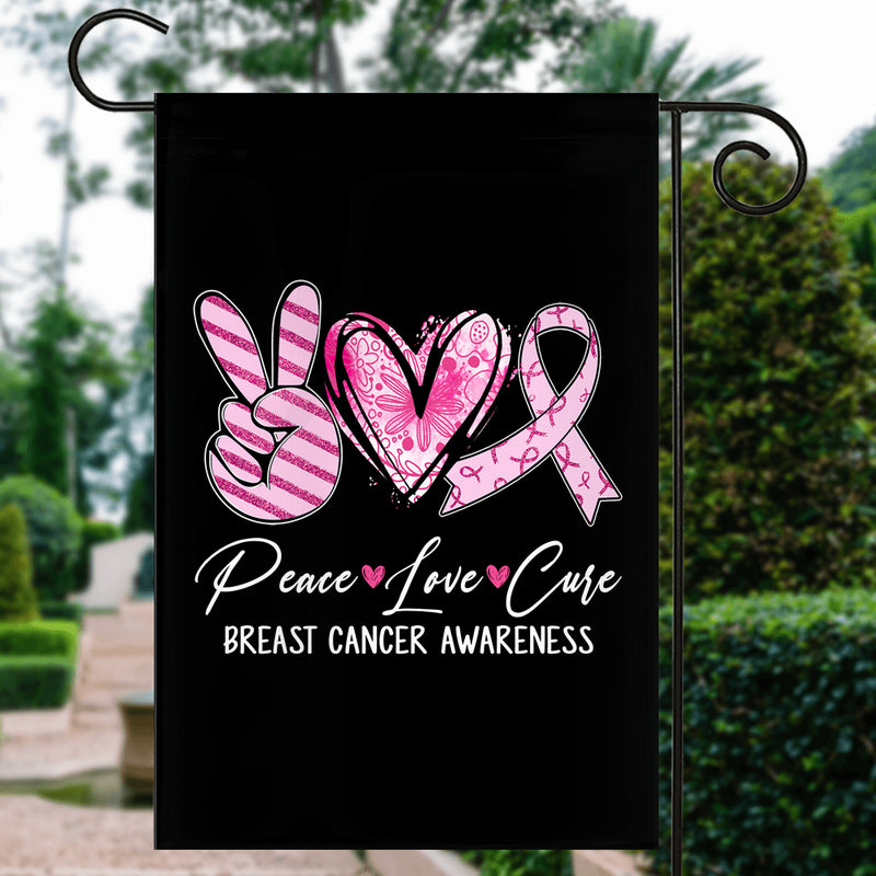 Peace Love Cure Pink Ribbon Breast Cancer Awareness Flag Garden Flag mockup 3 800x.jpg