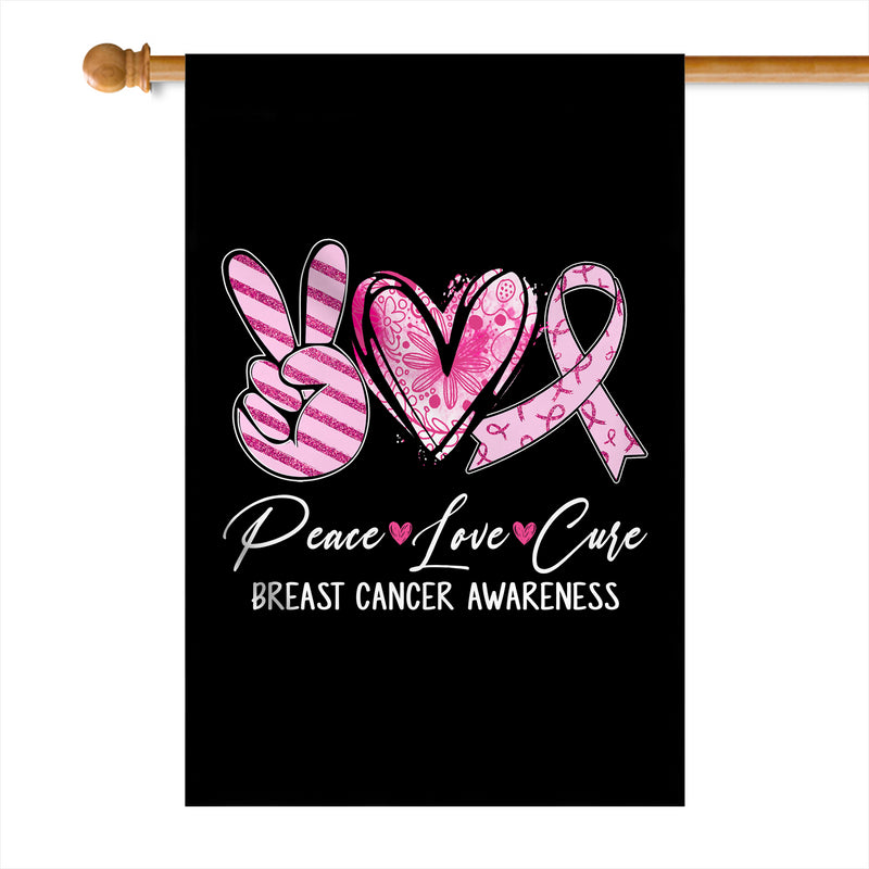 Peace Love Cure Pink Ribbon Breast Cancer Awareness Flag House Flag mockup 1 800x.jpg