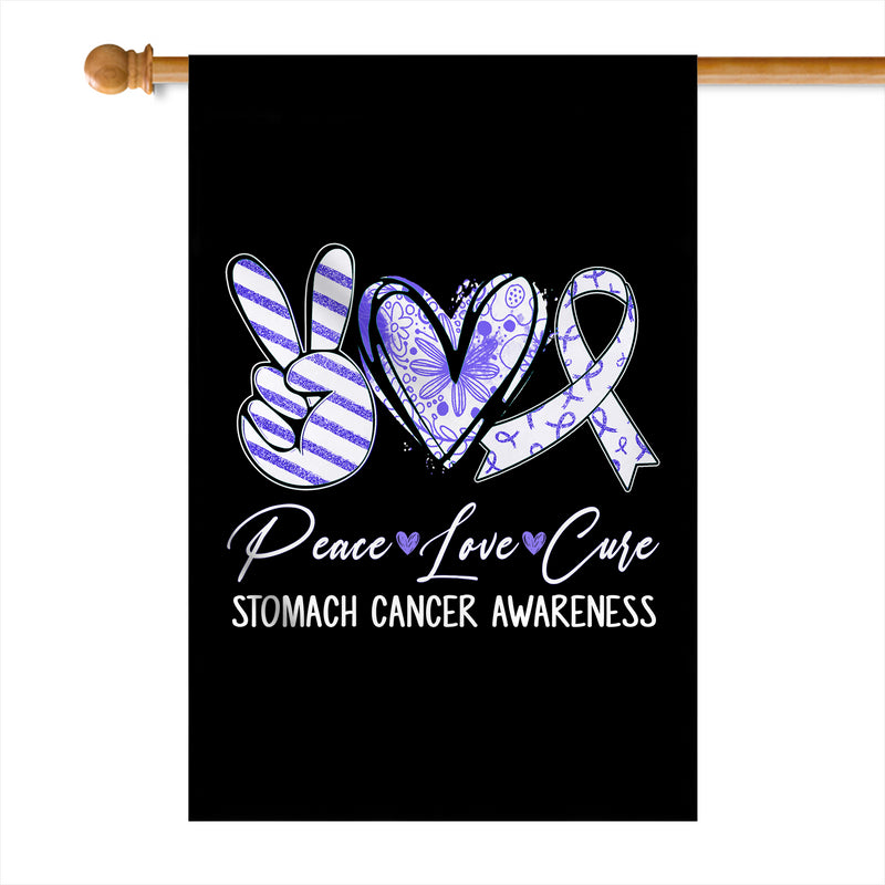 Peace Love Cure Periwinkle Ribbon Stomach Cancer Awareness Flag House Flag mockup 1 800x.jpg