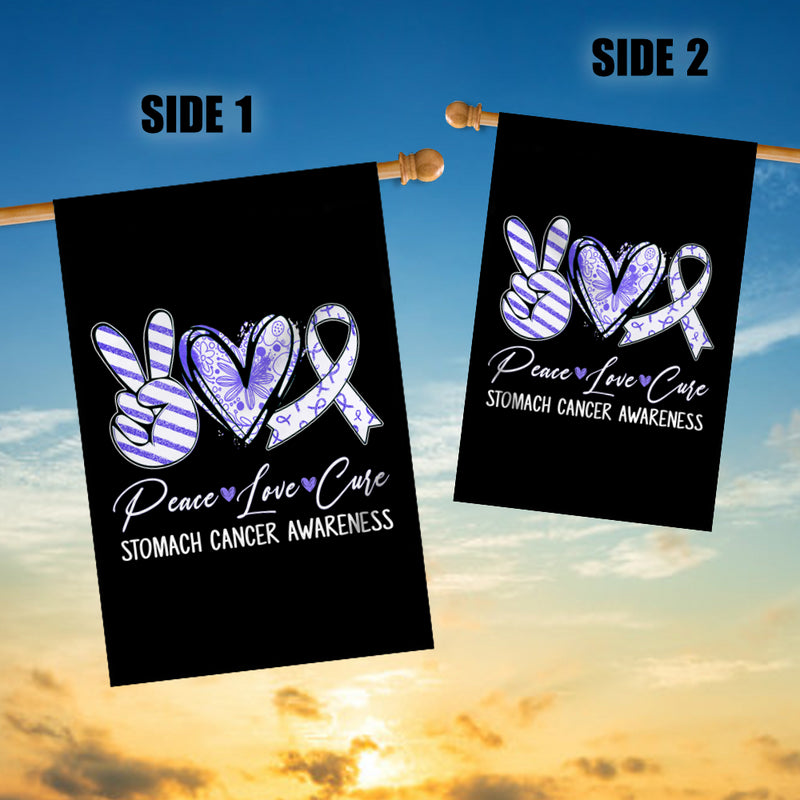 Peace Love Cure Periwinkle Ribbon Stomach Cancer Awareness Flag House Flag mockup 3 800x.jpg