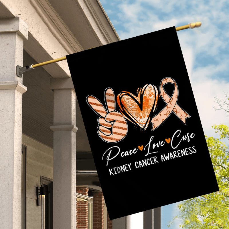 Peace Love Cure Orange Ribbon Kidney Cancer Awareness Flag House Flag mockup 2 800x.jpg