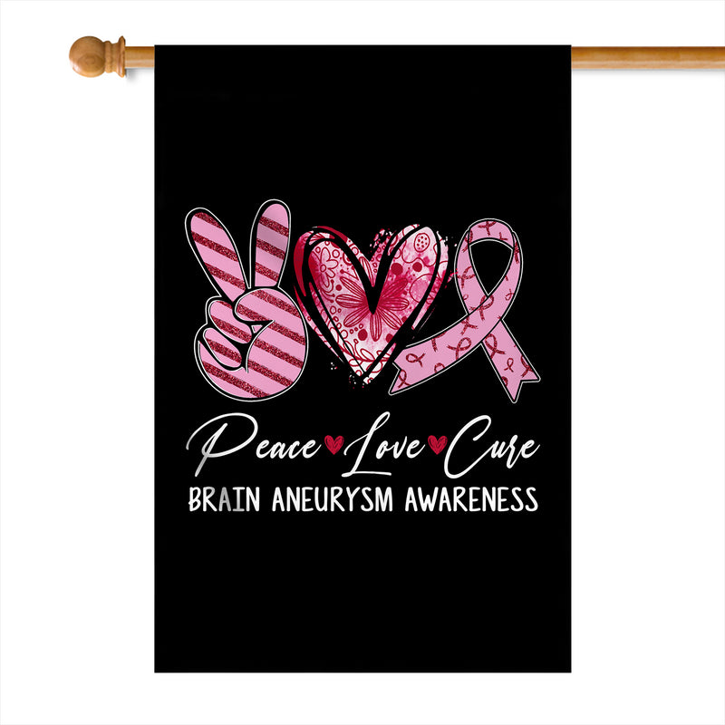 Peace Love Cure Burgundy Ribbon Brain Aneurysm Awareness Flag House Flag mockup 1 800x.jpg