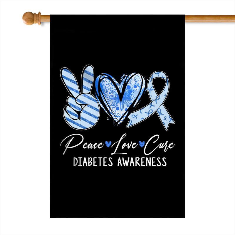 Peace Love Cure Blue Ribbon Diabetes Awareness Flag House Flag mockup 1 800x.jpg