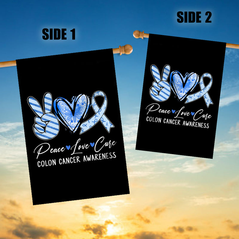 Peace Love Cure Blue Ribbon Colon Cancer Awareness Flag House Flag mockup 3 800x.jpg