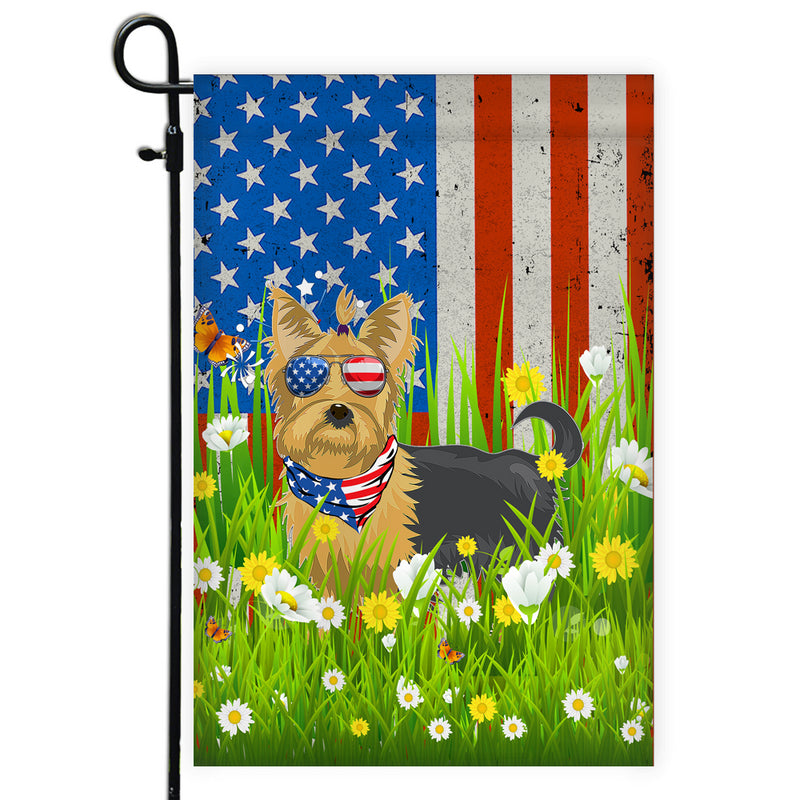 Yorkie American USA Flag 4th of July Dog Lover On Independence Day Garden Flag mockup 1 800x.jpg