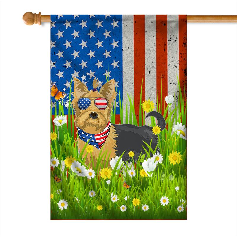 Yorkie American USA Flag 4th of July Dog Lover On Independence Day House Flag mockup 1 800x.jpg