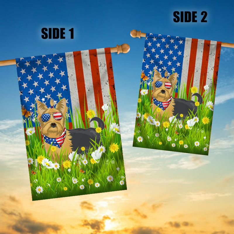 Yorkie American USA Flag 4th of July Dog Lover On Independence Day House Flag mockup 3 800x.jpg